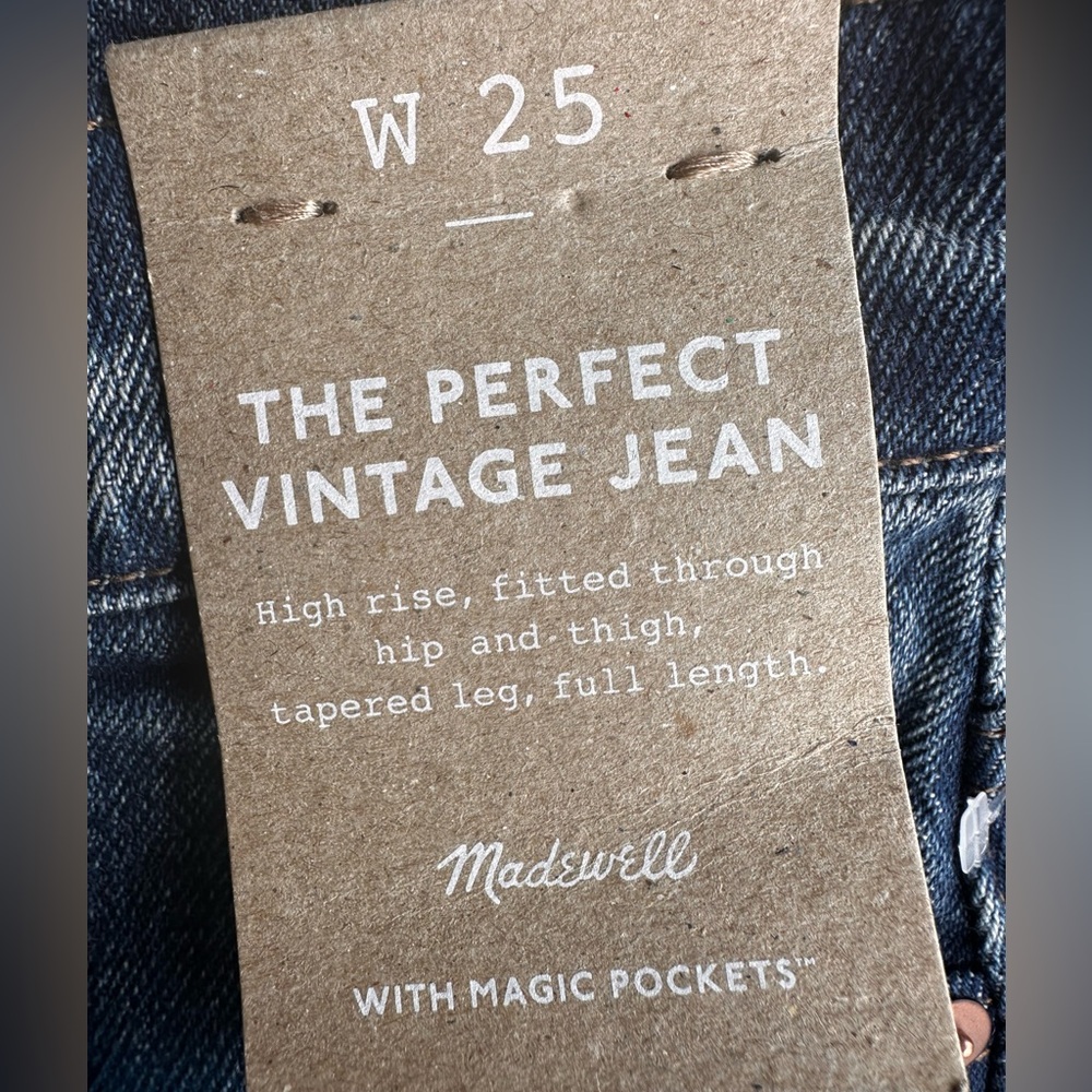 Madewell The Perfect Vintage Jean NWT With Magic Pockets 25 - Picture 8 of 16